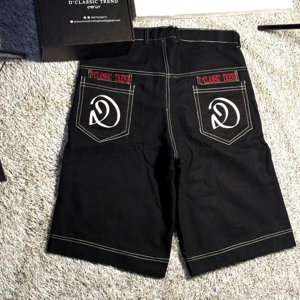 Black denim jort